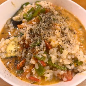 らんらんらんりの作ってみた!投稿(簡単5分！さば缶トマトのリゾット)