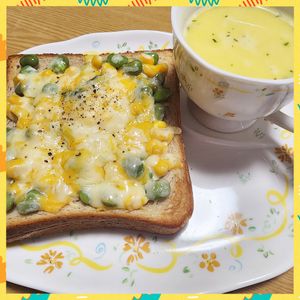ナムディの作ってみた!投稿(手軽にタンパク質！枝豆コーントースト)