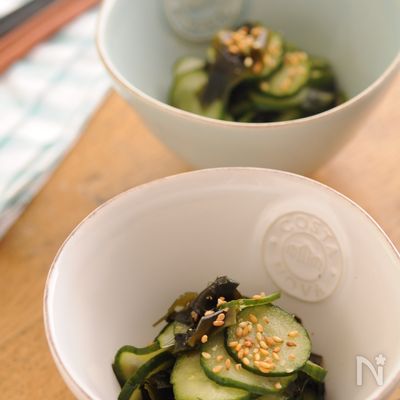 きゅうりとわかめの酢の物♪