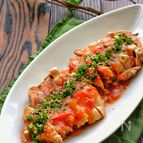 レンジで簡単！鶏肉のスタミナトマト煮