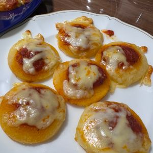 piepieの作ってみた!投稿(発酵なしで即完成！フチがカリッのグルテンフリーミニピザ)