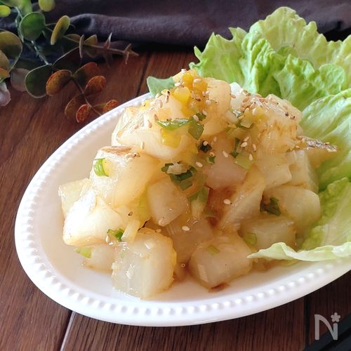 葱塩だれで旨々☆コロコロ大根ステーキ。