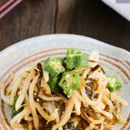 レンジでお手軽おかず♪♪【もやしとおくらの塩こんぶごま和え】