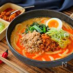 【濃厚ごま味噌えび担々うどん】スープ作り2工程で簡単本格的