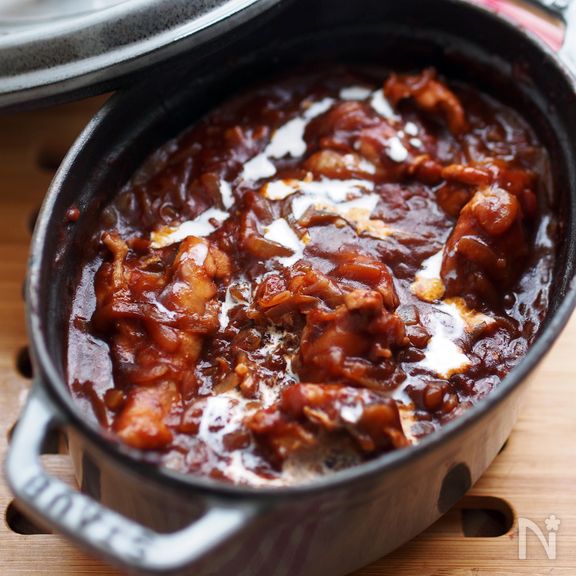 【無水調理】重ねて煮るだけ、デミチキン