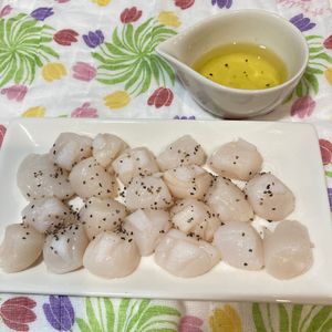 すみれの作ってみた!投稿(帆立のレモンカルパッチョ)
