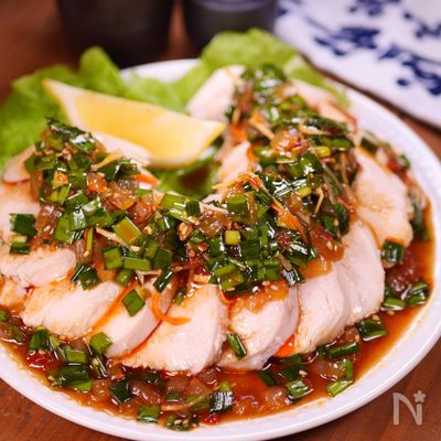 ふわふわむね肉よだれ鶏♪やみつき万能ニラだれを極めたよ🤤
