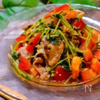 【夏に食べたいお手軽サラダ!!】トマトと豆苗の豚しゃぶサラダ