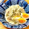 michuの作ってみた!投稿(やみつき♡新玉ねぎとカニカマと卵ののり塩レモンマヨサラダ)