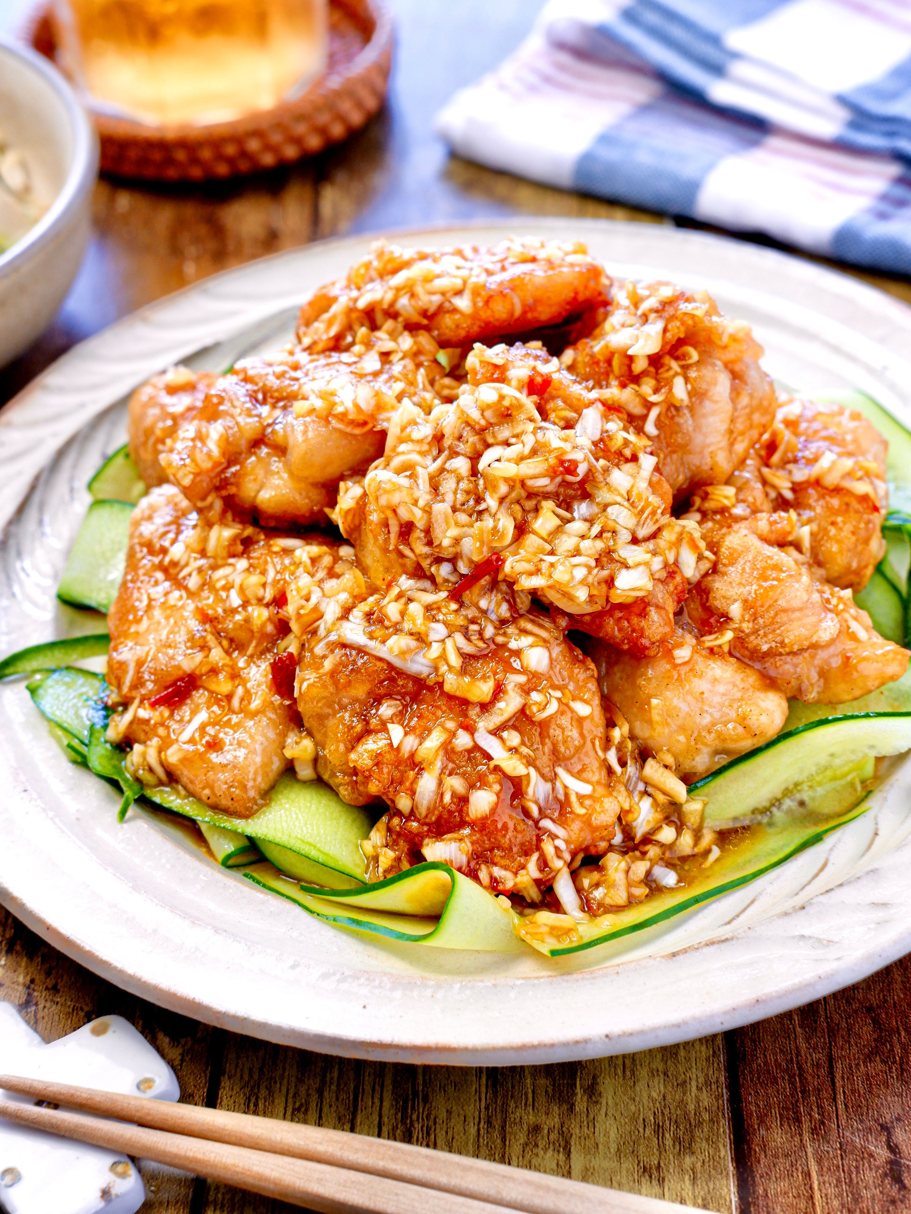 ひらひらきゅうりの油淋鶏】夫が絶賛！夏の無限おかず♡ | レシピ