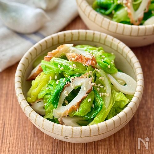 手軽でおいしい♩春キャベツとちくわのうま塩サラダ