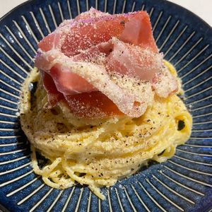 rikoの作ってみた!投稿(ヘルシー*冷製カルボナーラ(生クリーム&牛乳不使用))