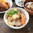 さつまいもと鮭の炊き込みご飯