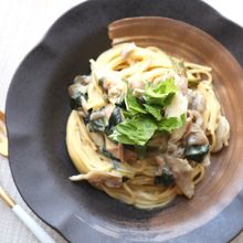 【牛乳でつくる!舞茸クリームパスタ】フライパン1つで完成♪