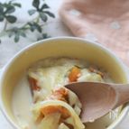 レンジで時短！かぼちゃグラタン風豆乳チーズスープ