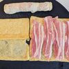 重ねて旨味ぎゅっ‼【揚げと豚バラくるくる串】今日のおつまみの工程2