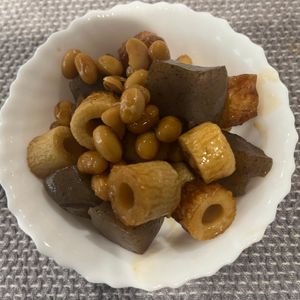 りんごの作ってみた!投稿(【蒟蒻とお豆さんのうま煮】作り置き/お弁当に♡︎)