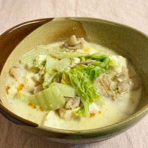 すみの作ってみた!投稿(【豚バラ白菜のお豆腐ごま味噌スープ】コク旨♡満足スープ!)