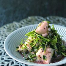 包丁不要!すし酢とゆかりで簡単*長芋豆苗のゆかり酢漬け