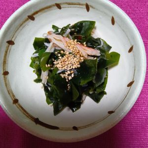 RON♪RONの作ってみた!投稿(5分で完成！【わかめとカニカマのポン酢和え】簡単さっぱり副菜)