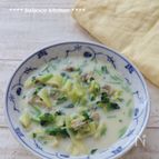 クレソンとあさりの豆乳スープ