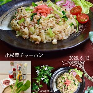 クラ蔵の作ってみた!投稿(少ない具材でもおいしい！小松菜チャーハン)