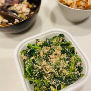 えりの作ってみた!投稿(子供も喜ぶ♡『ほうれん草と半熟卵の胡麻味噌ツナサラダ』)