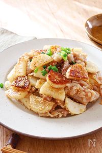 簡単10分！シャキほく♡【豚肉と長芋のごま味噌炒め】