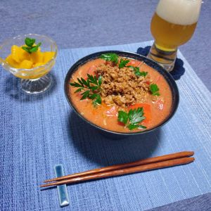 yurucafe_daysの作ってみた!投稿(市販のラーメンにも負けません！【手作り担々トマトラーメン】)