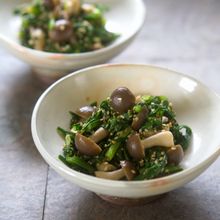 サッと茹でて栄養価を高める★春菊とブナシメジの胡麻和え