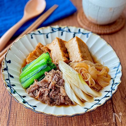 厚揚げで食べ応え抜群！コクうま肉豆腐