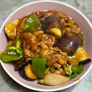 968467の作ってみた!投稿(【なすとピーマンの酢豚風炒め】豚こまでお手軽!揚げない酢豚♪)