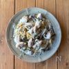 ワンパン15分！【鶏肉ときのこのクリームパスタ】牛乳でＯＫ♩の工程3