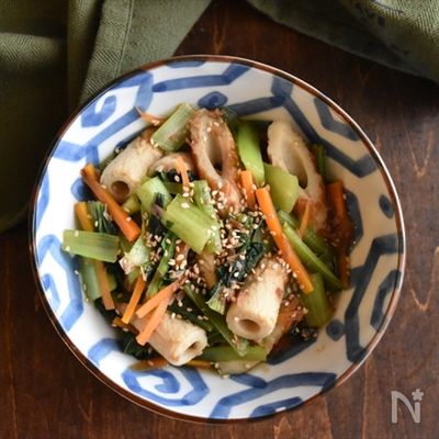 味付けは麺つゆだけ!小松菜とちくわのレンチン煮びたし