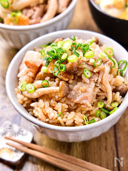 豚バラきのこの炊き込みご飯