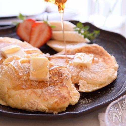 bills風のリコッタチーズパンケーキ♬HMで簡単朝食