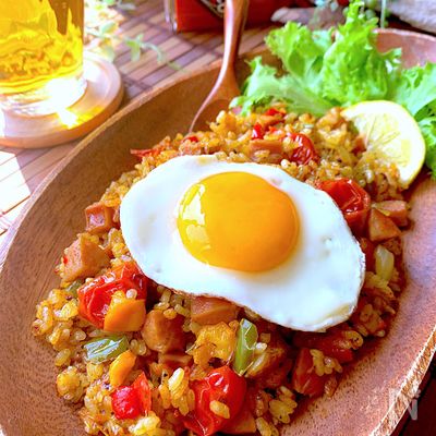 ビールが最高♡大人ジャンバラヤ！(簡単：炊飯器早炊き)