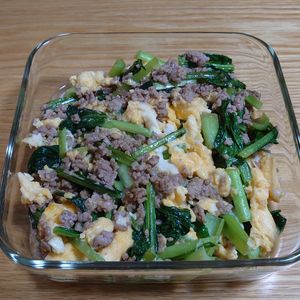 さおりんの作ってみた!投稿(ワンパン10分！【ふんわり卵のひき肉オイスター炒め】)