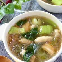 別茹で不要！細切りささみと青梗菜のとろみ春雨中華スープ