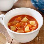 アンチエイジングに期待！たっぷり野菜のツナトマトスープ