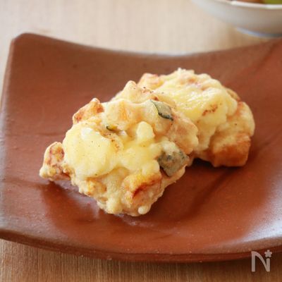 かぼちゃとクリームチーズのかき揚げ