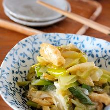 トロリおいしい、白ネギの味噌レモン炒め