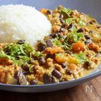 鶏ひき肉と煮小豆の【ココナッツキーマカレー】