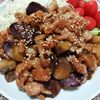 よっこの作ってみた!投稿(『豚こまと茄子の胡麻甘酢炒め』パパッと簡単♪ご飯が進む♡)