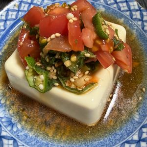 ゆっこの作ってみた!投稿(簡単美味しい！大葉香る♡トマトとオクラのさっぱり冷奴)