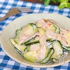 単純だけど超絶旨い♡きゅうりとハムのめんつゆマヨ和え
