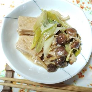 M＊Pの作ってみた!投稿(冷やしてもおいしい厚揚げとねぎツナなめこ煮)