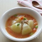 レンジで！旨みたっぷり。新玉ねぎとツナのチーズスープ