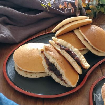 米粉で作る☆簡単もっちりどら焼き。