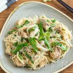 うま味たっぷり♡さば缶とねぎのそうめんチャンプルー